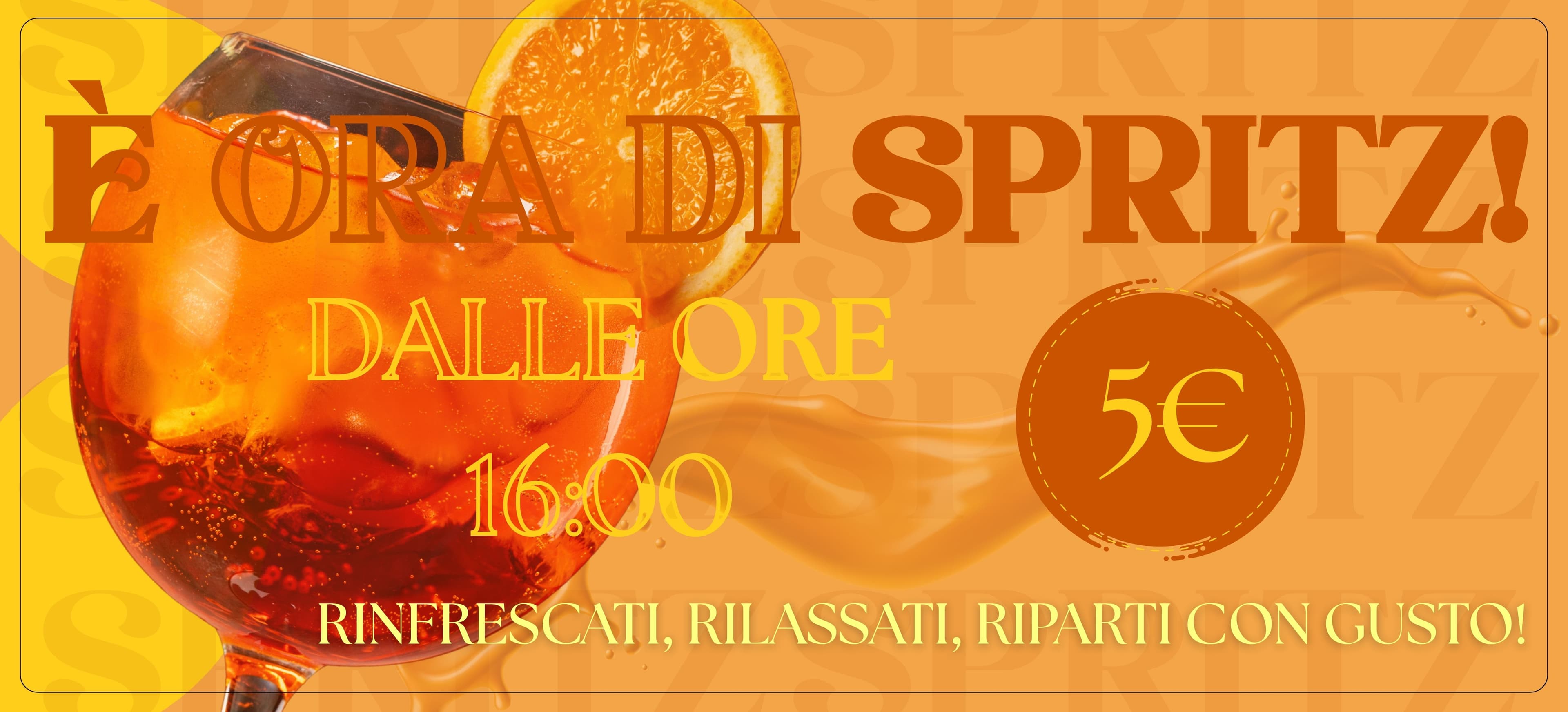 Esempio grafica pubblicitaria: promo Spritz con headline e CTA